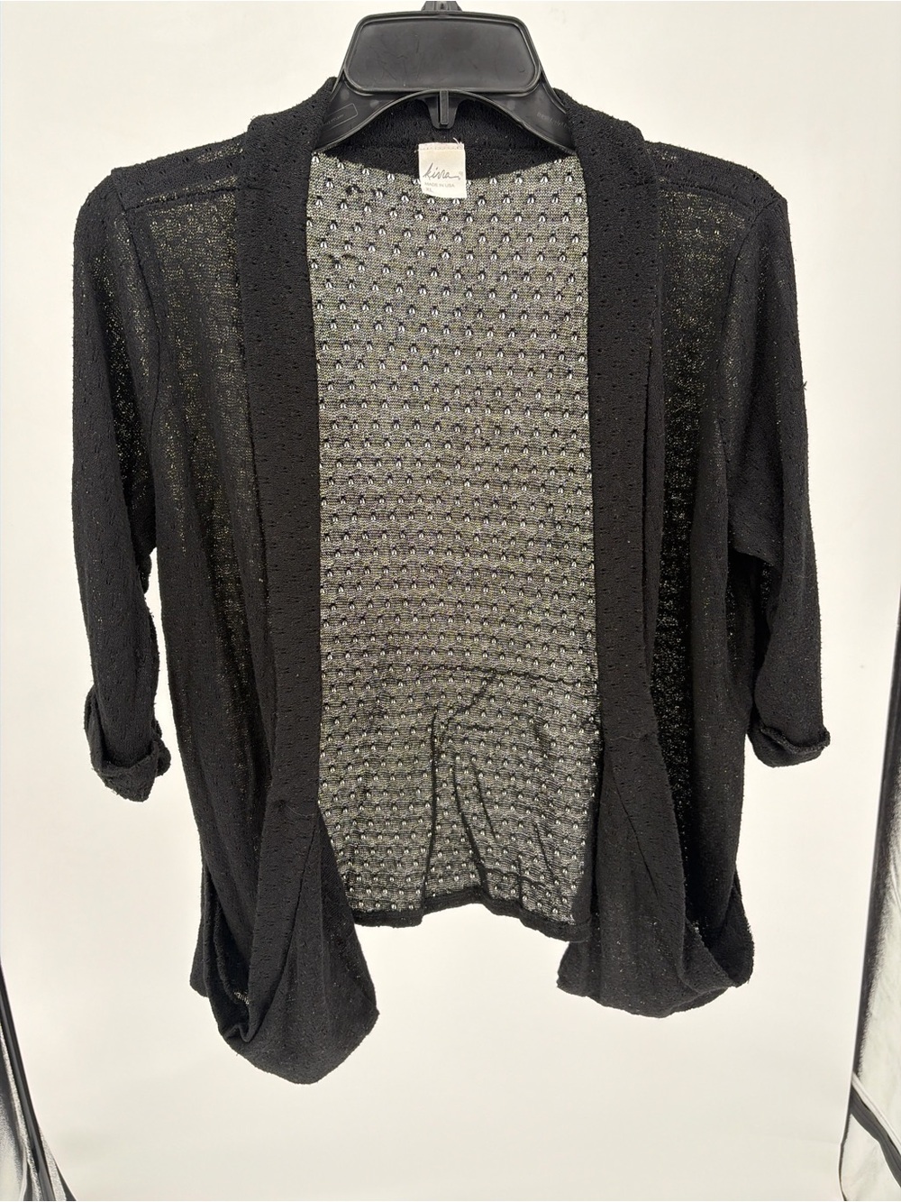 Kirra Black Open-Front Women's Cardigan